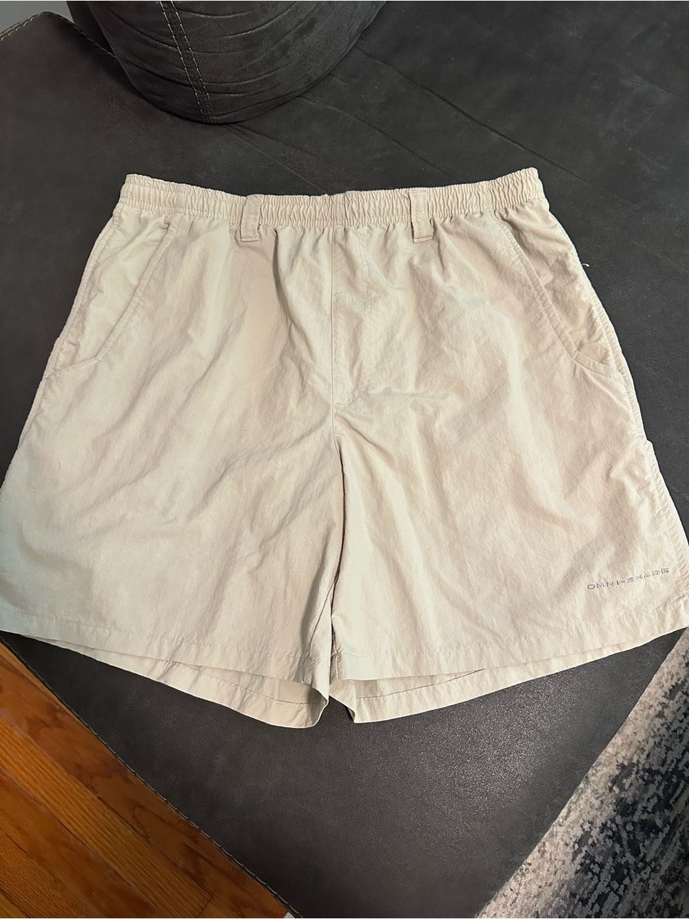 Men’s Columbia PFG Light Khaki Omni-Shade Swim Shorts